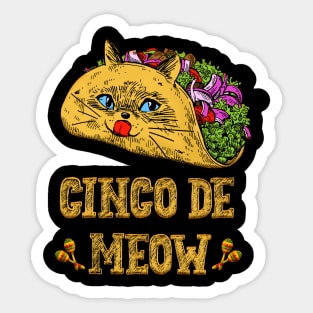 Funny cat tacos cinco de mayo Sticker